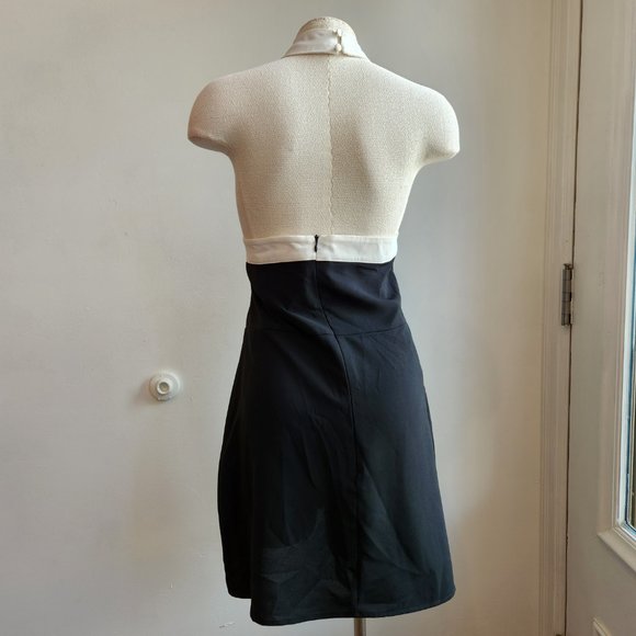 superdown Brielle Cross Front Dress in Black & White - Picture 2 of 3